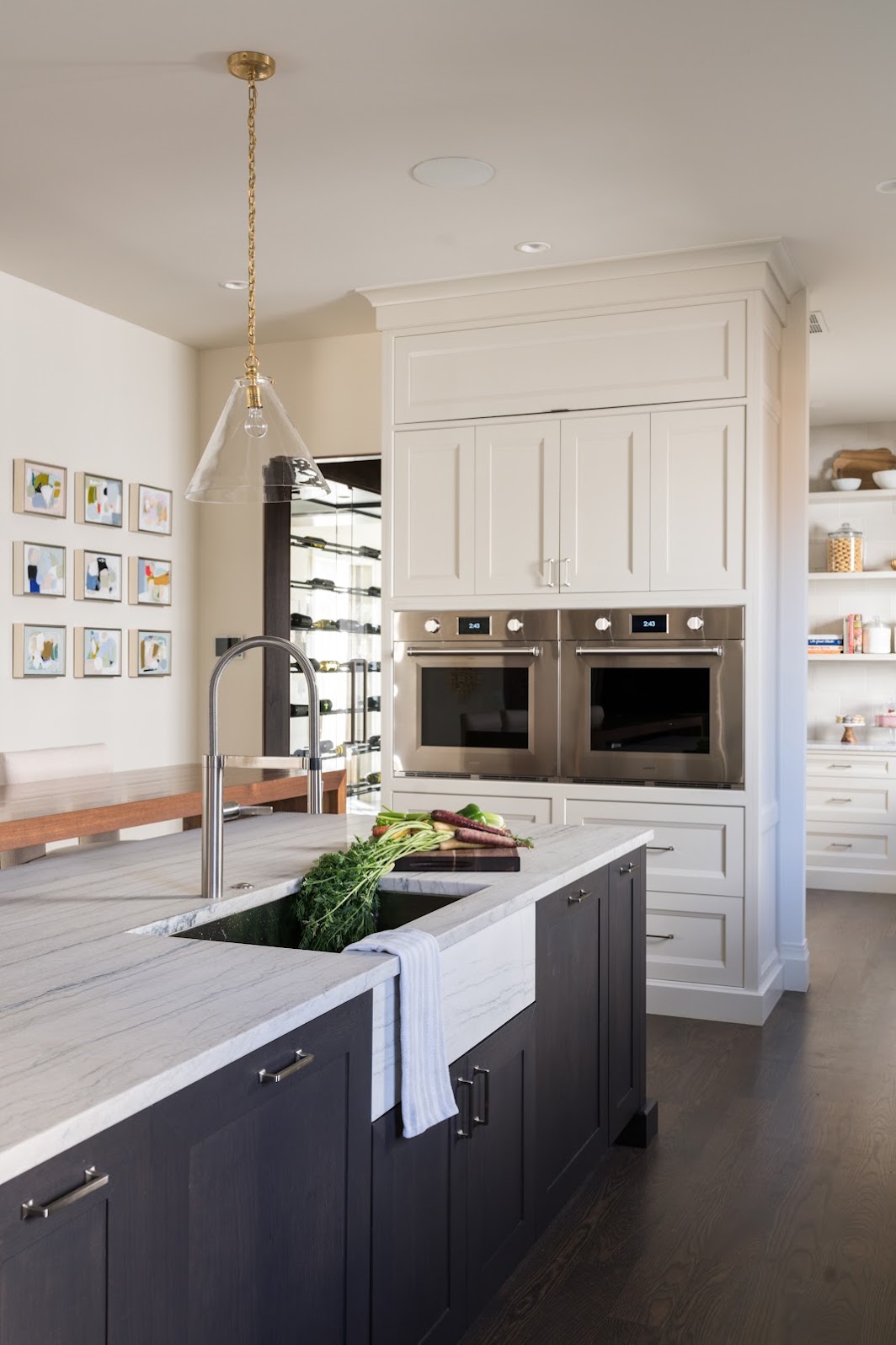 Open concept kitchen and dining area after remodel
